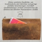 Preview: XXL Leder Wasserbüffel Gastronomie Kellnerbörse mit 5 Scheinfächern Rustikalton braun